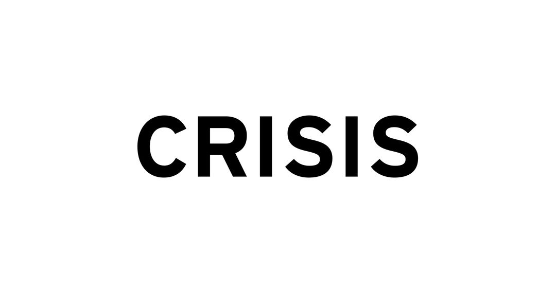Crisis Text on White Background Minimalistic Design