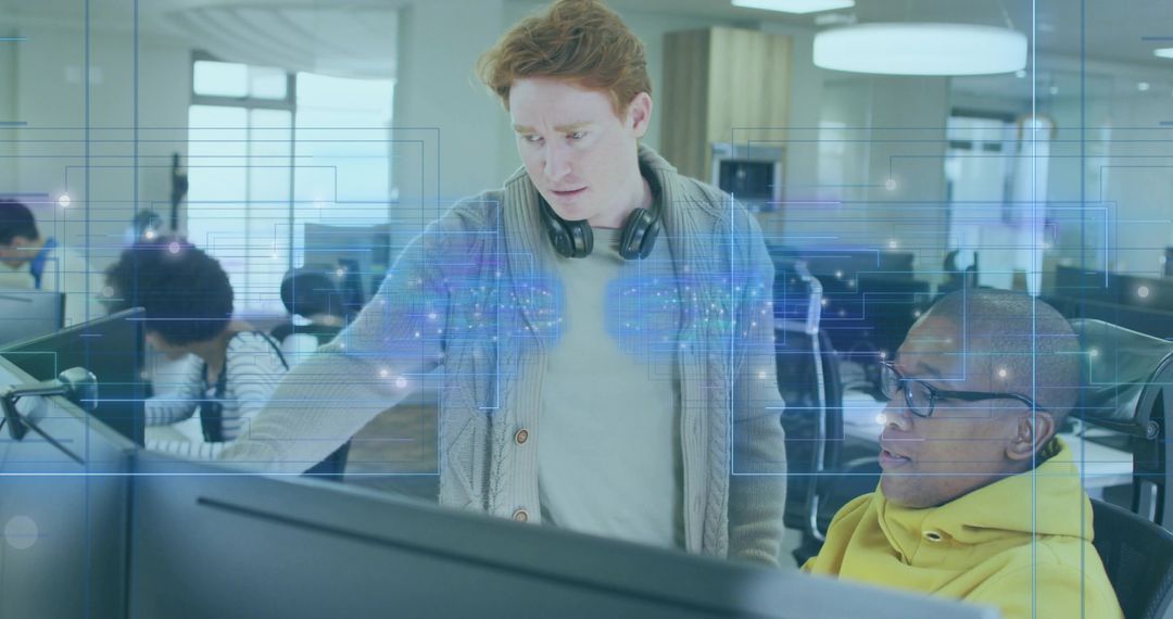 Software Engineers Collaborating in Modern Office Environment