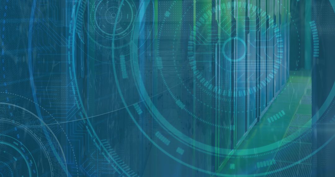 Abstract Digital Interface with Medical and Tech Elements