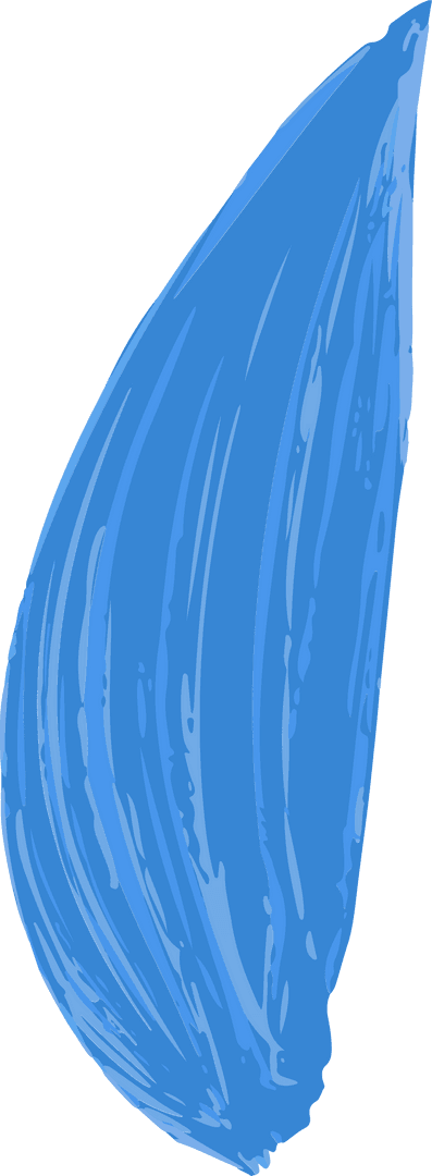 Flat Blue Brush Stroke on Transparent Background