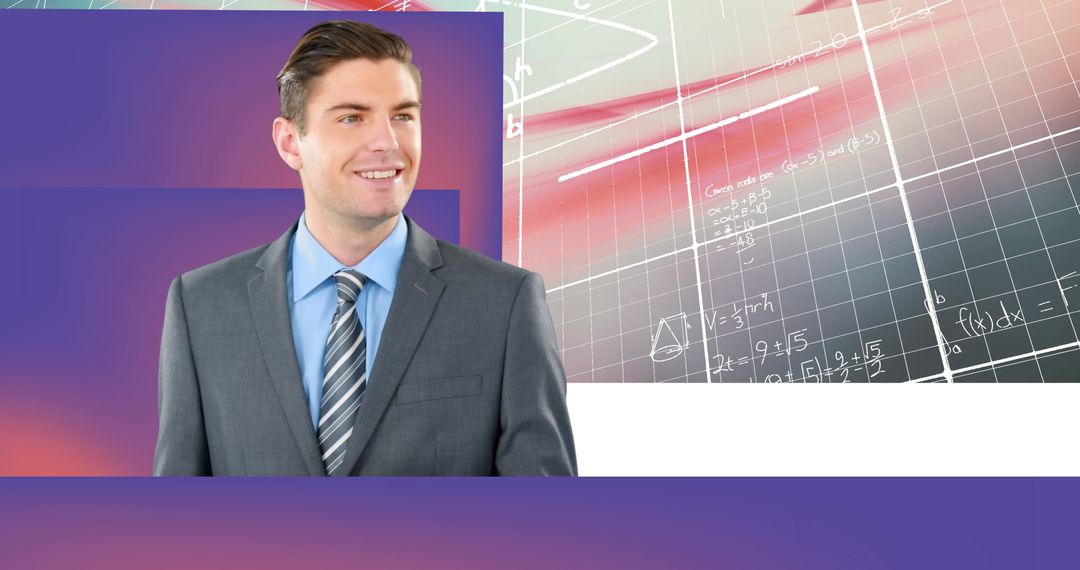 Businessman Analyzing Data with Mathematical Interface - Free Images, Stock Photos and Pictures on Pikwizard.com