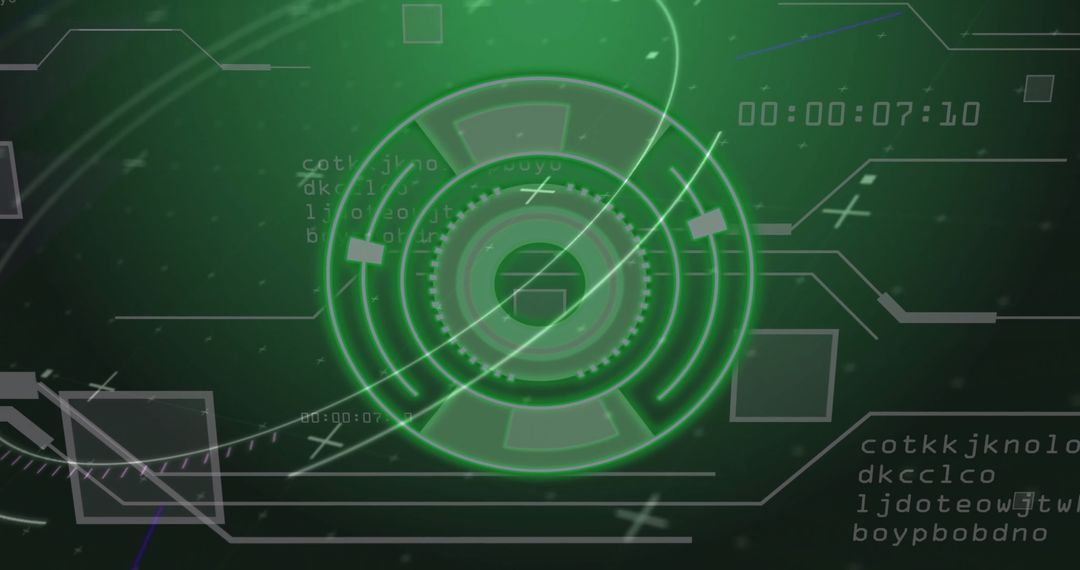 Digital interface with futuristic scanning scope and data analysis