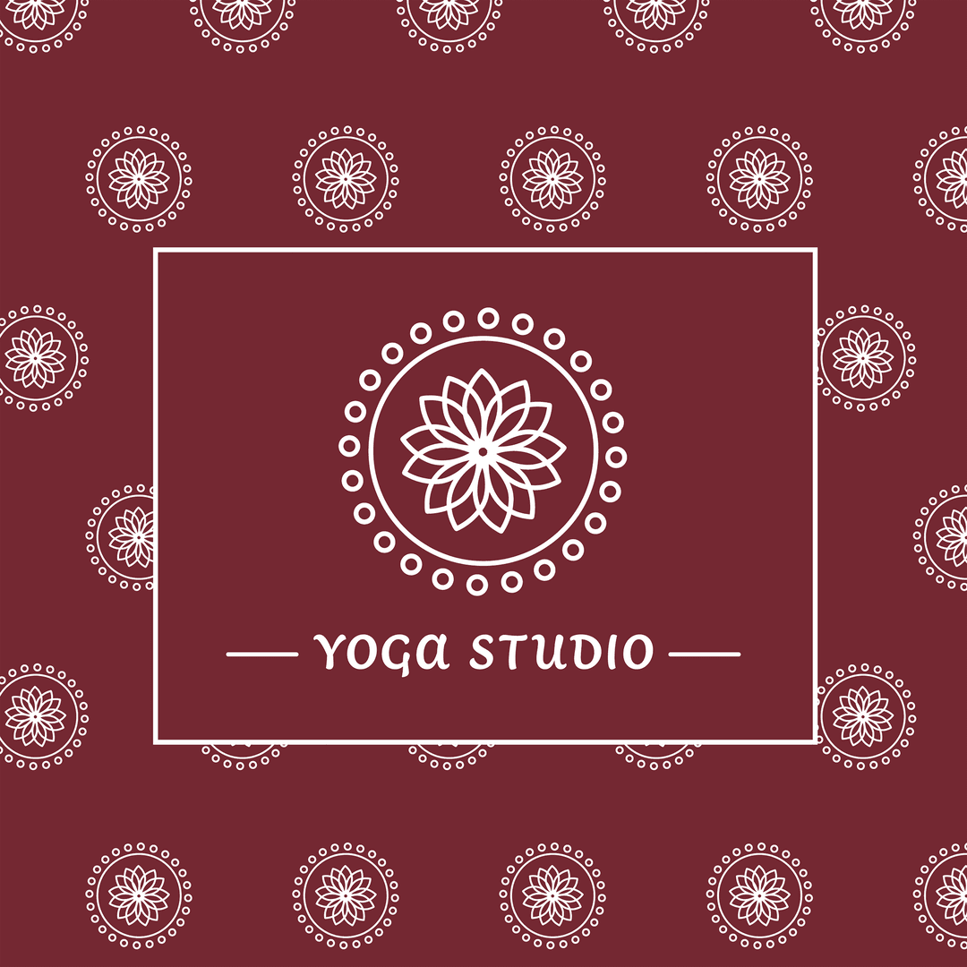 Elegant Floral Yoga Studio Design on Transparent Background