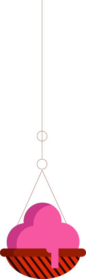 Floating Ice Cream Scoop Hanging on Transparent Background