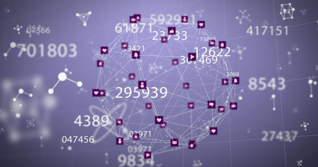 Digital Globe with Network Connections and Numerical Data