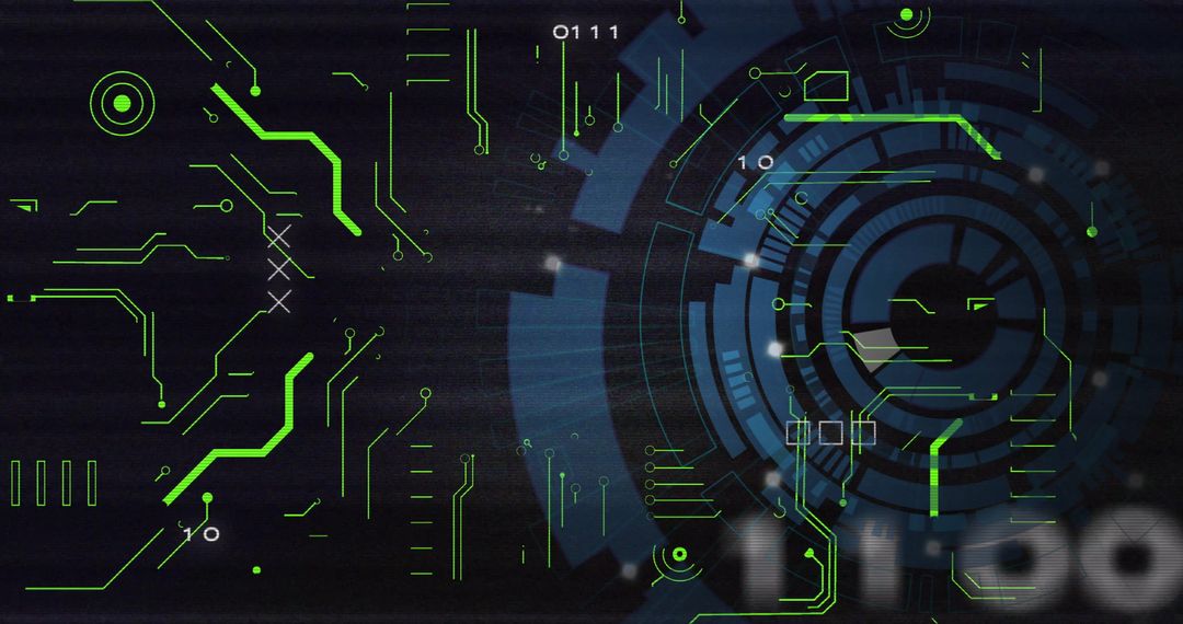 Futuristic Interface with Circuit Board Design