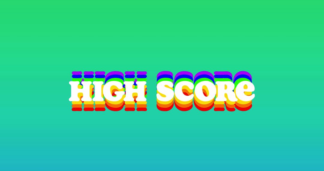 Vibrant High Score Text on Gradient Background