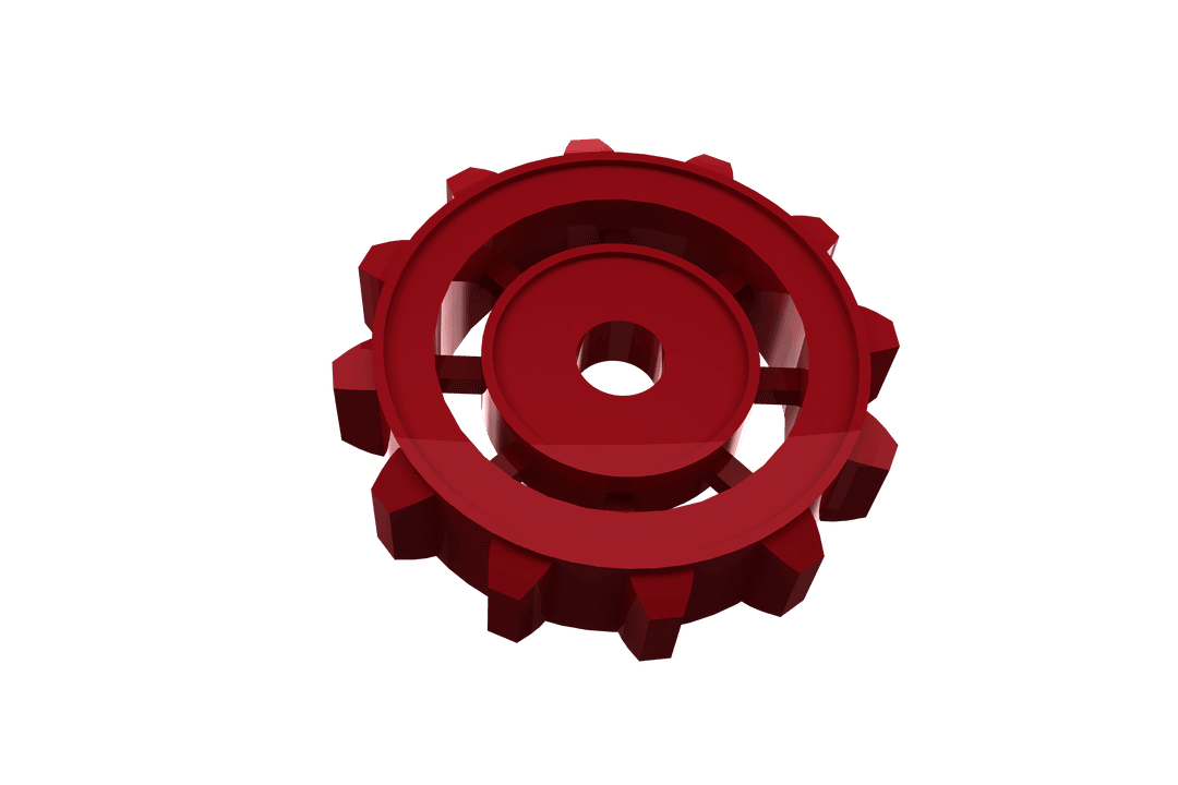 Transparent 3D Engineered Red Gear Icon