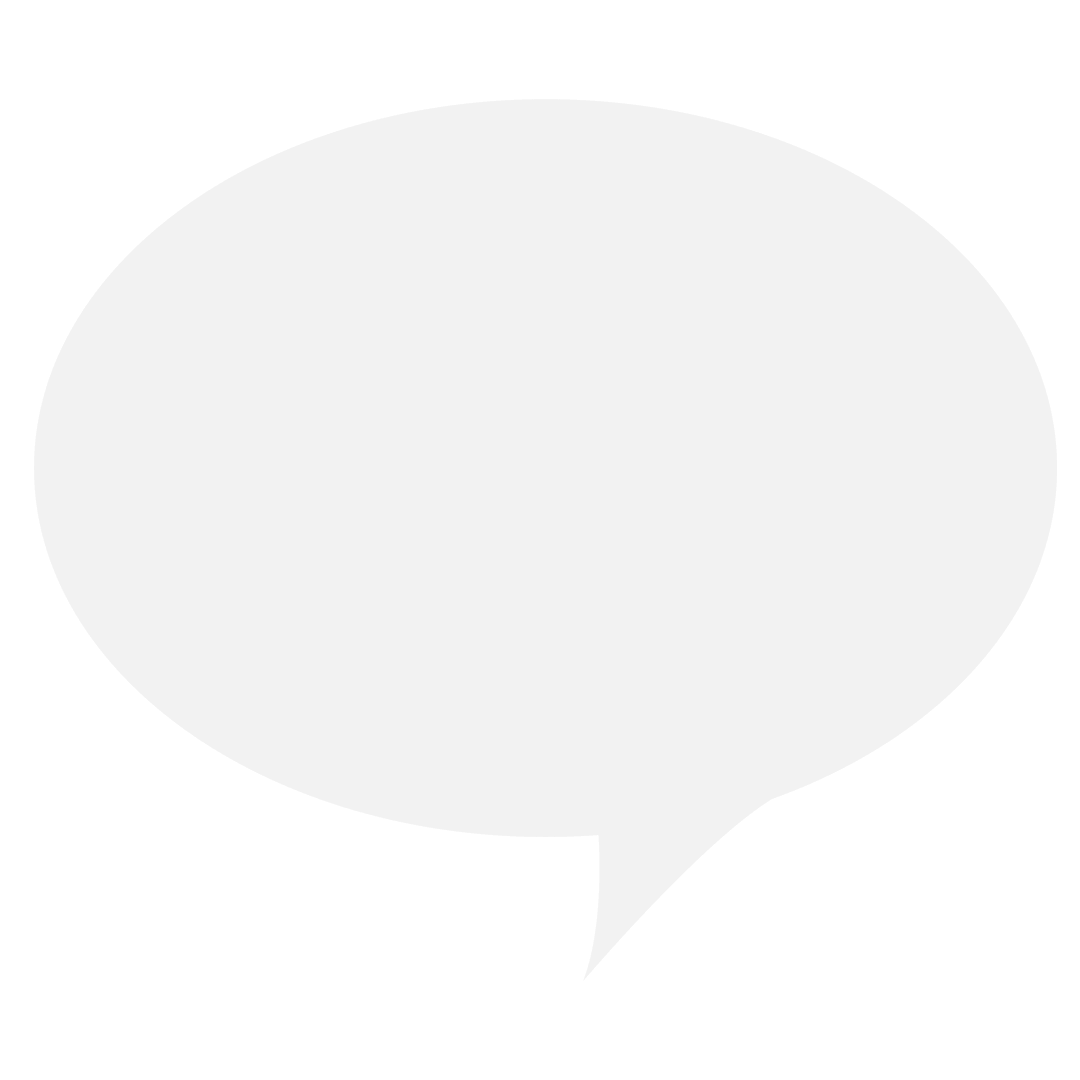 White Speech Bubble on Transparent Background