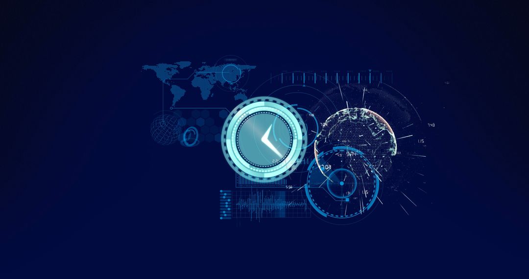 Digital Interface with Futuristic Clock Elements