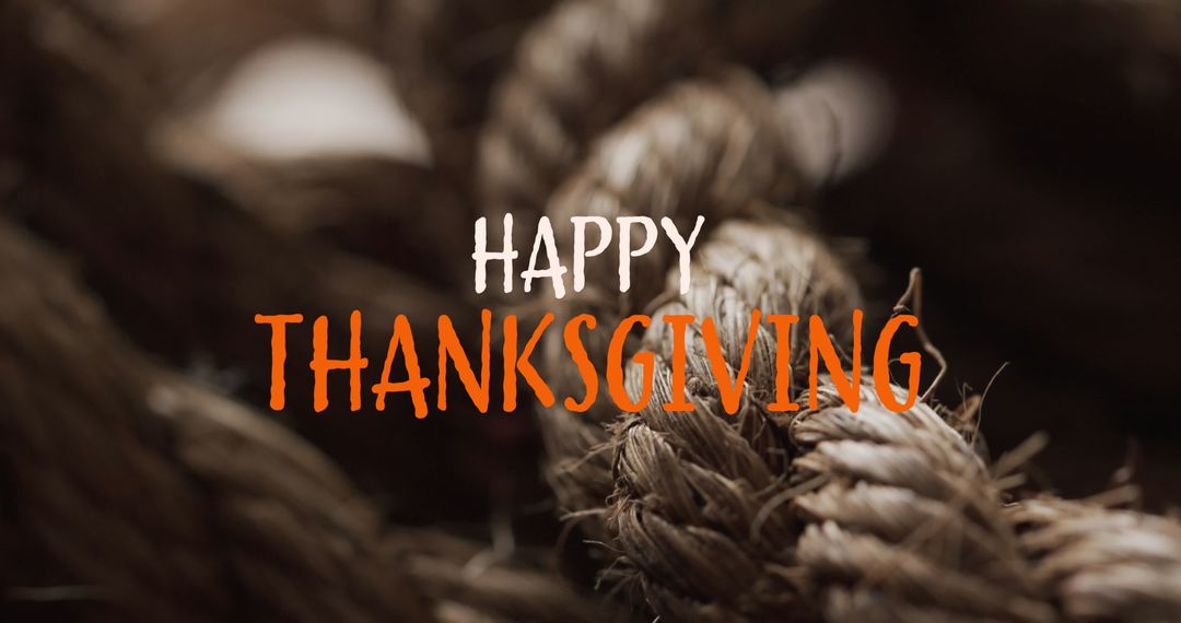 Happy Thanksgiving Text on Ropes Background for Festive Designs