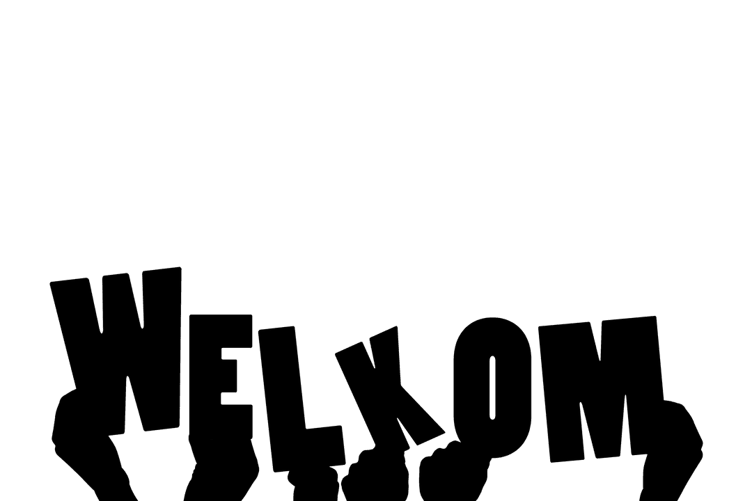 Welkom Greeting with Hands on Transparent Background