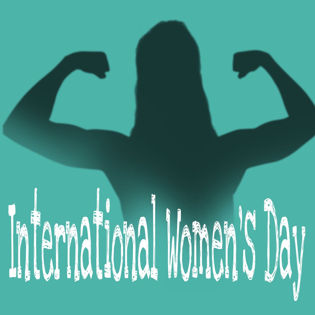 Empowering Women International Women's Day Silhouette with Fist Pose - Download Free Stock Templates Pikwizard.com