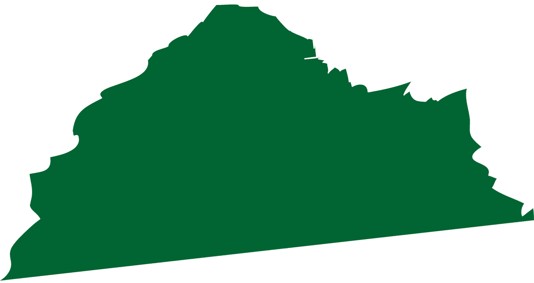 Transparent Silhouette Green Kentucky Map with Outline