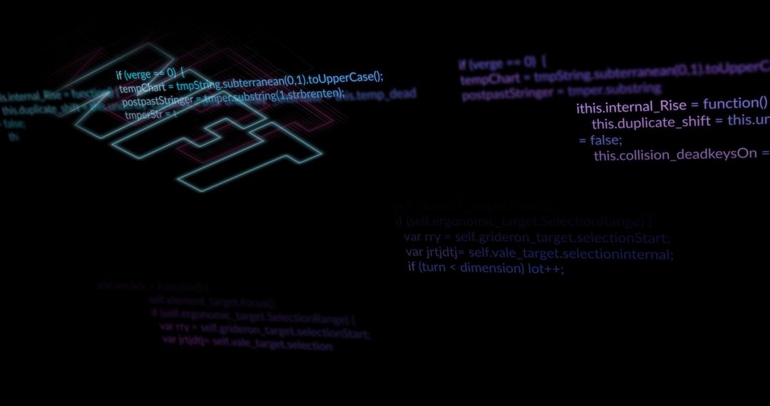 NFT and Data Processing on Black Background