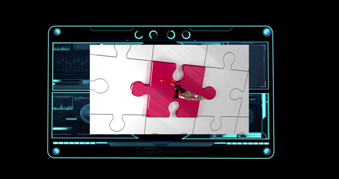 Digital Interface Highlighting Data with Puzzle Concept - Free Images, Stock Photos and Pictures on Pikwizard.com