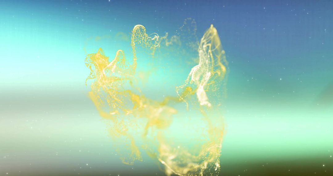 Glowing Yellow Mesh with Dynamic Energy Waves