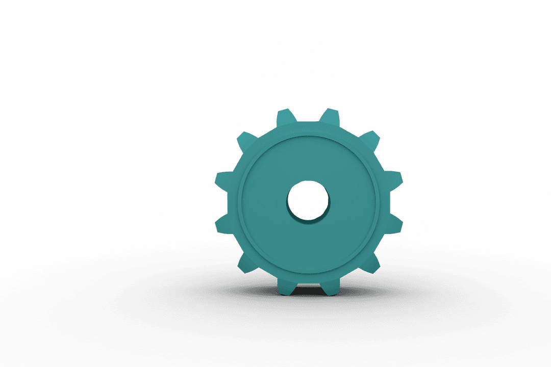 Transparent Gear Symbol in Minimalistic Style