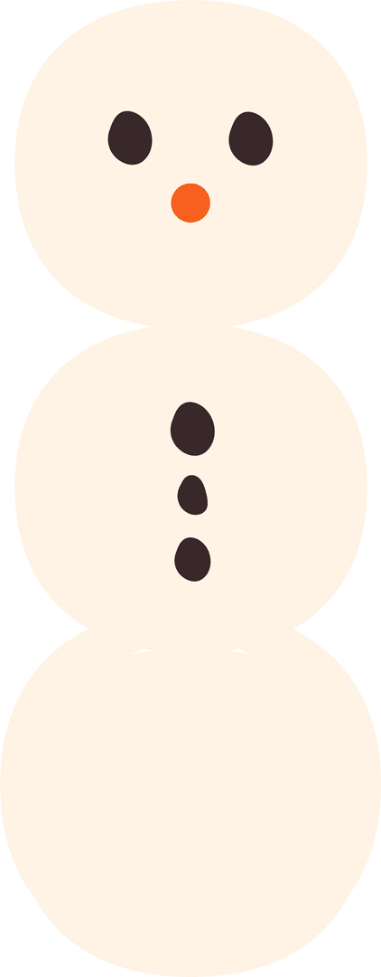 Minimalistic Vector Snowman on Transparent Background