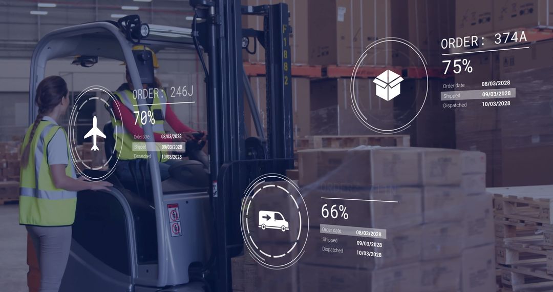 Warehouse Technology Displaying Order Processing Data Visually