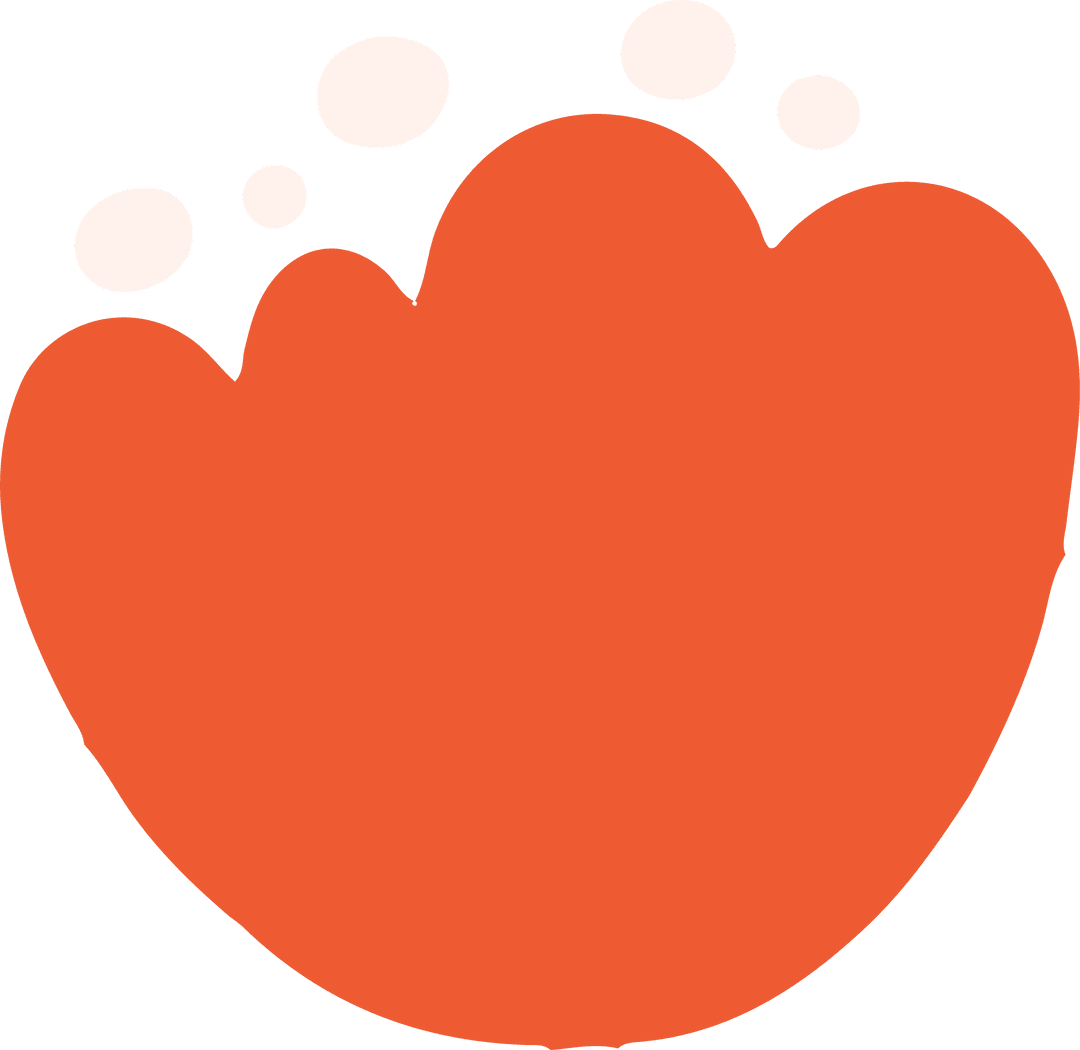 Stylized Red-Orange Splash on Transparent Background