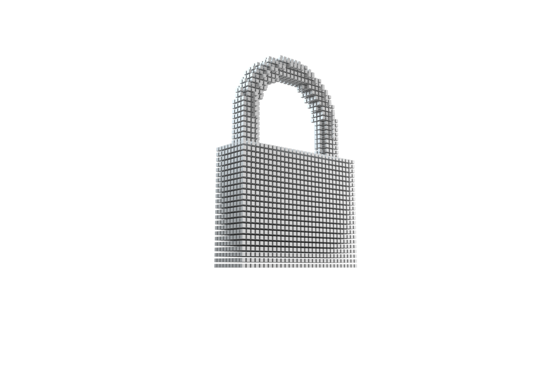 Transparent Padlock Made of Metal Blocks on Black Background - Download Free Stock Images Pikwizard.com