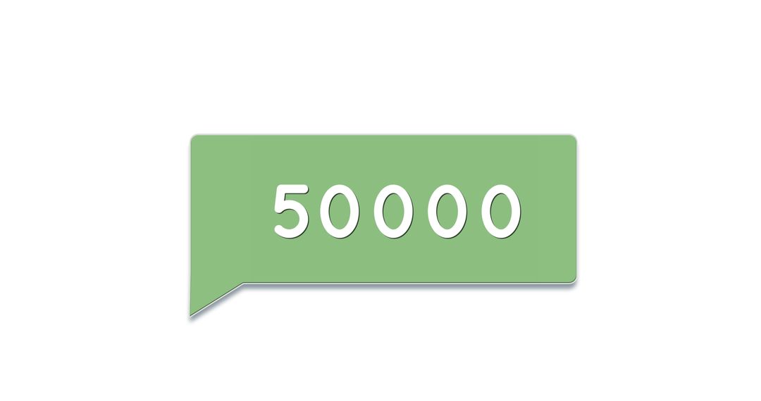 50000 Notification Alert in Speech Bubble