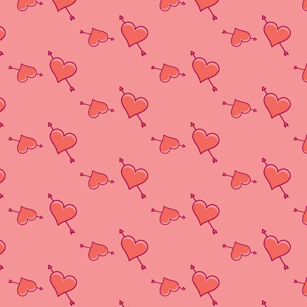 Transparent Hearts and Arrows Seamless Pattern Vector