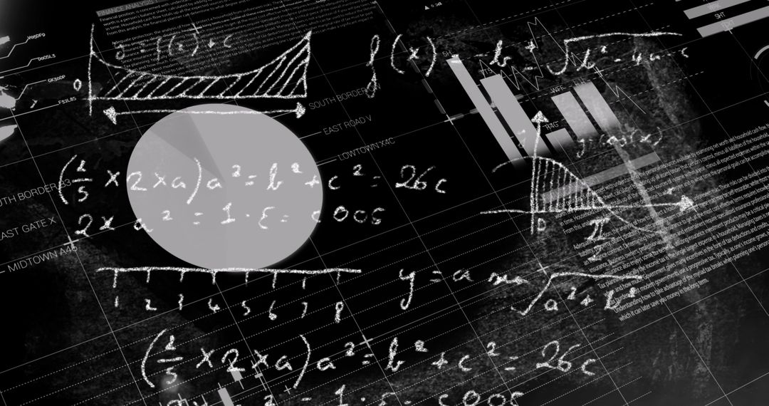 Mathematical Equations on Dark Digital Interface Background