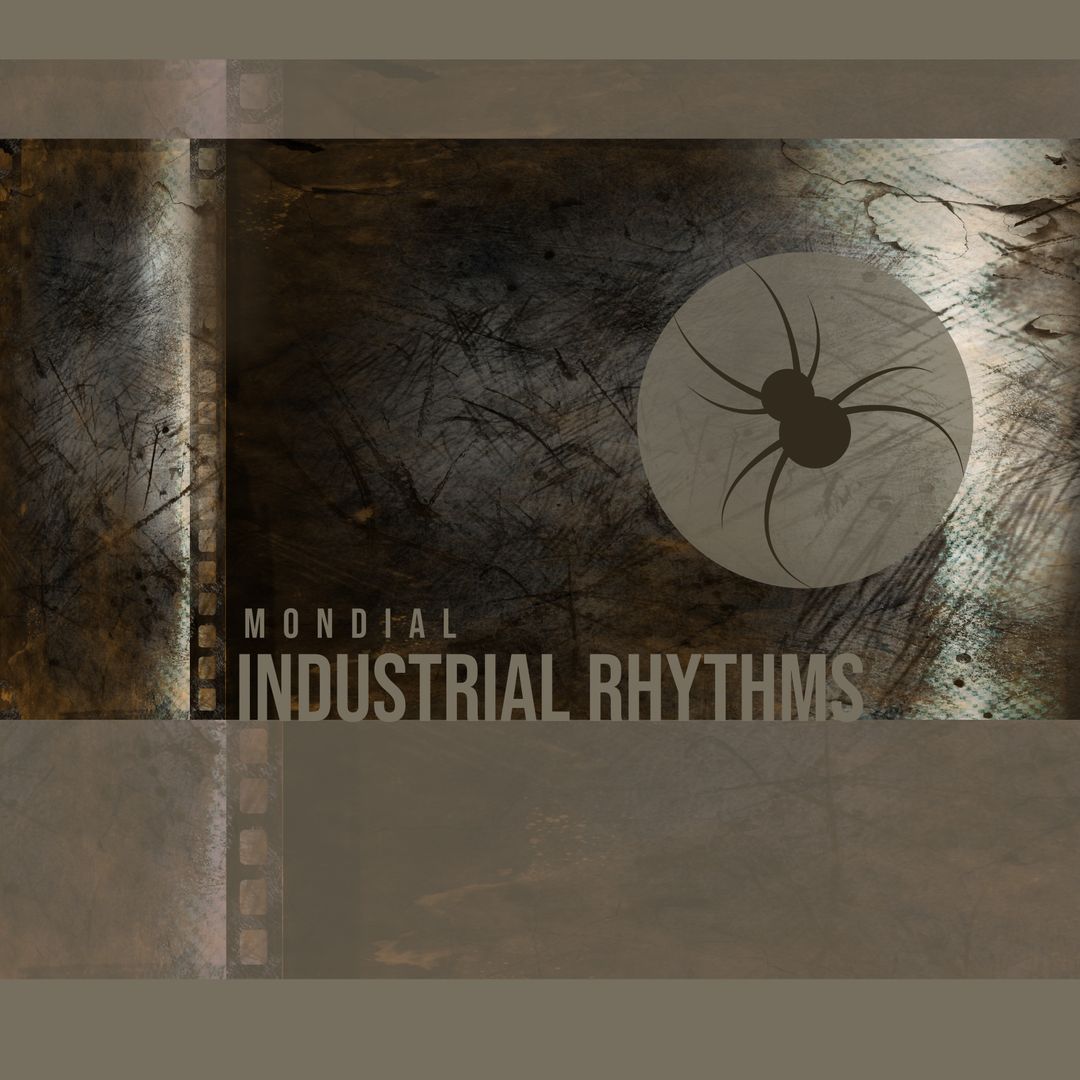 Industrial Spider Logo on Grunge Abstract Background