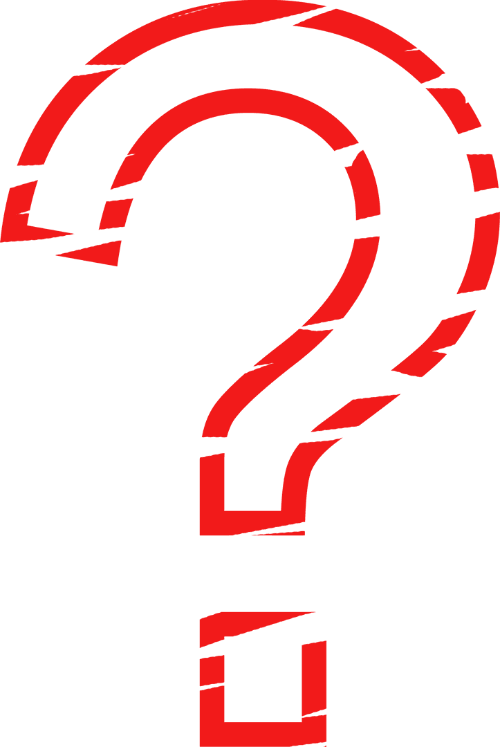 Red Transparent Question Mark Vector Close-Up