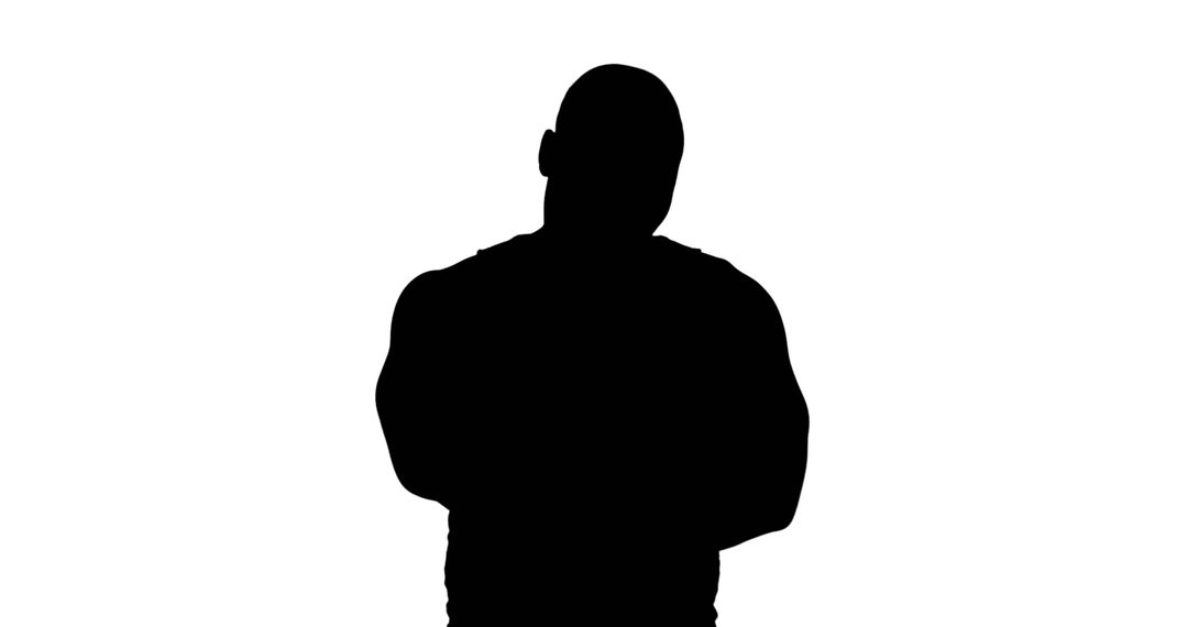 Silhouette of Confident Middle-Aged Man on White Background - Free Images, Stock Photos and Pictures on Pikwizard.com