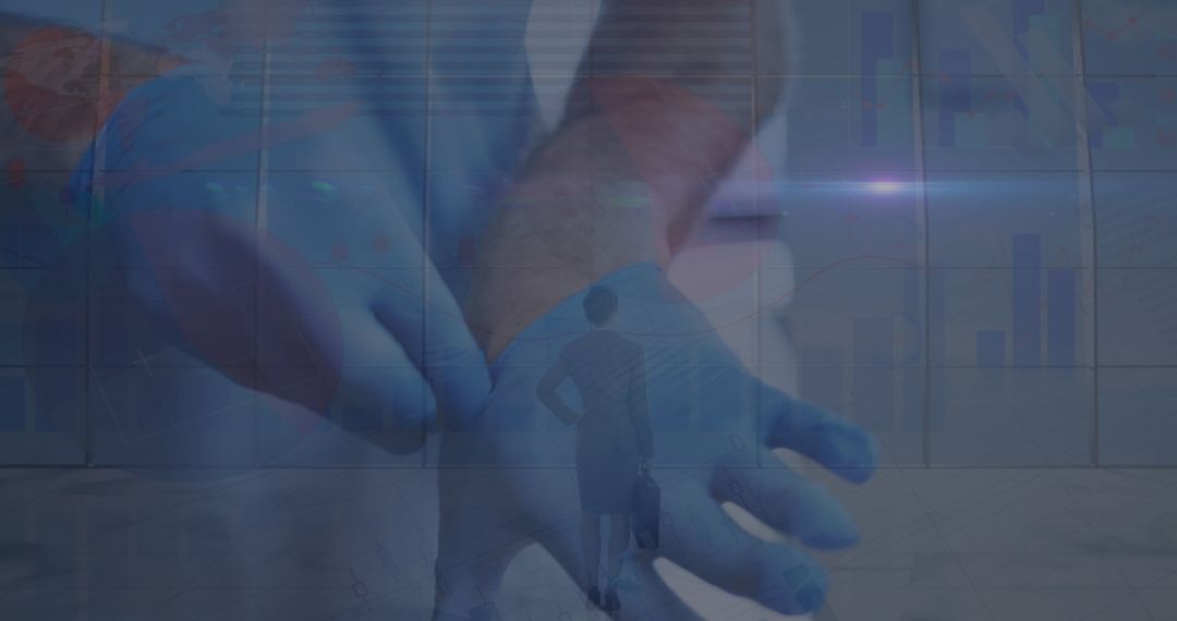 Healthcare Data Analysis Concept with Overlayed Figures