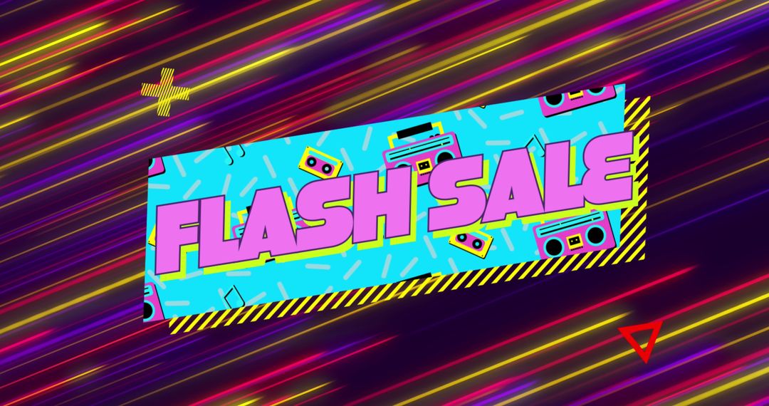 Colorful Flash Sale Announcement with Dynamic Light Trails