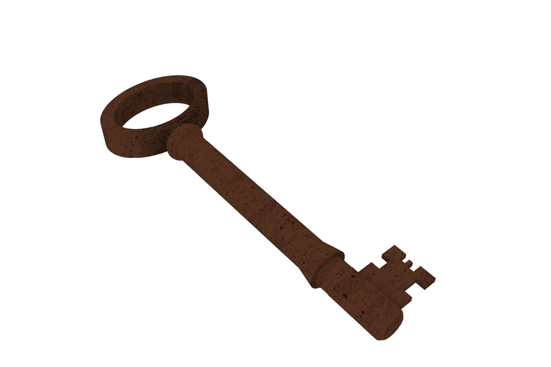 Vintage Brown Key Transparent Background Concept Design