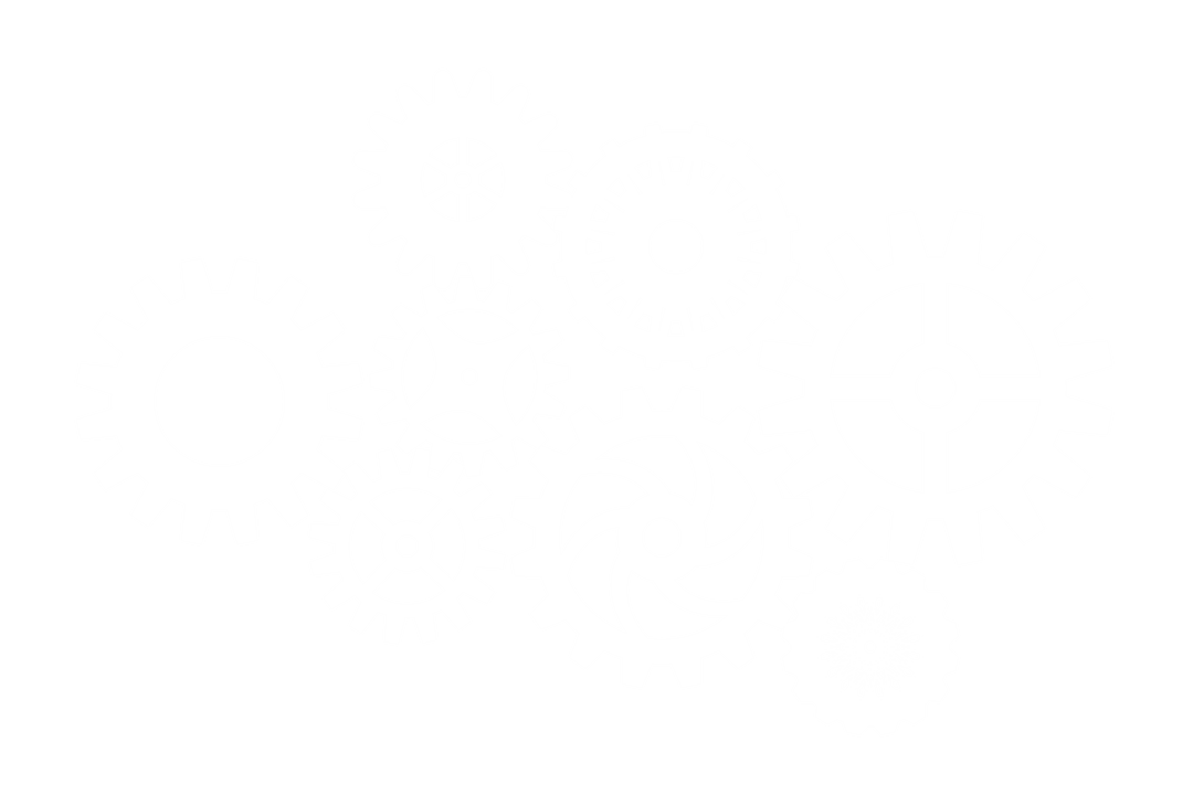 Transparent Illustration of White Cogs on Clear Background