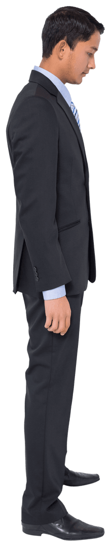 Transparent Businessman In Formal Wear Standing Corporately
