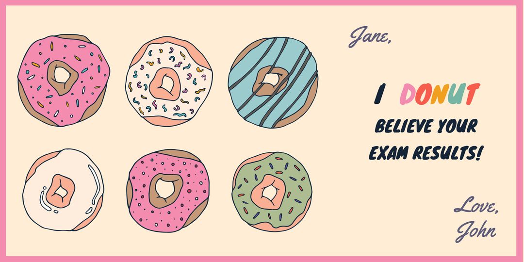Playful Donut Pun Congratulatory Card Design