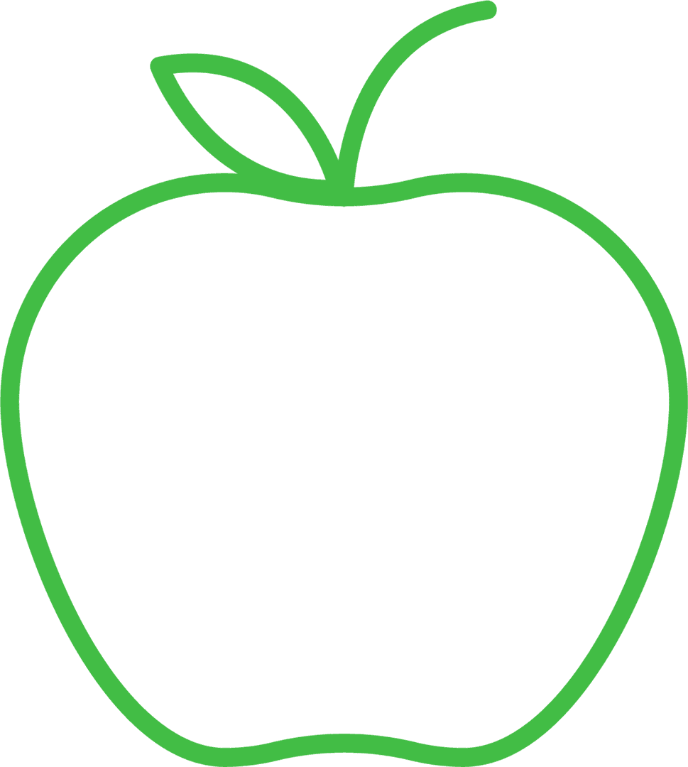 Transparent Vector Illustration of Green Apple Symbol