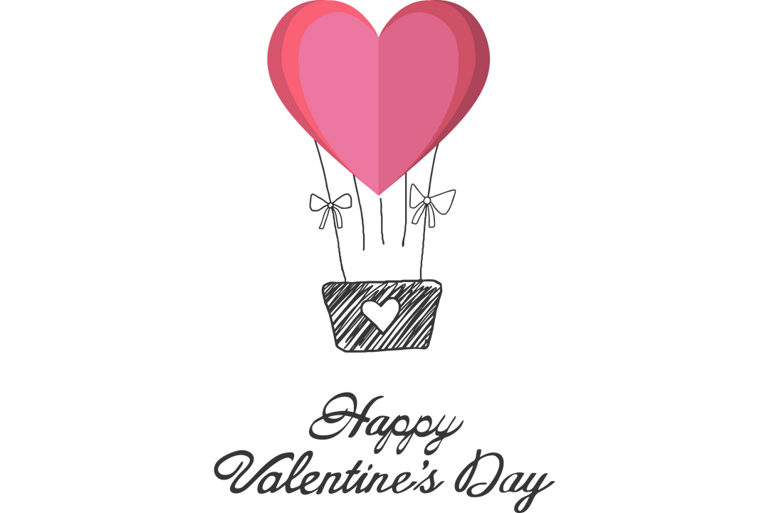 Transparent Digital Heart Balloon for Valentine's Day Wishes - Download Free Stock Images Pikwizard.com