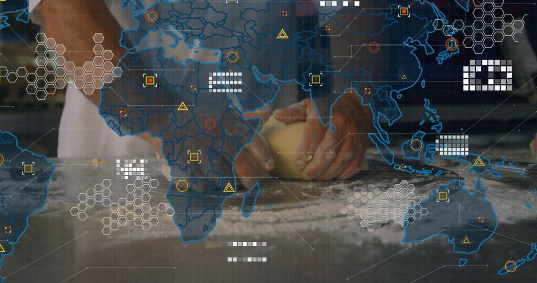 Innovative Culinary Art with Digital World Overlay