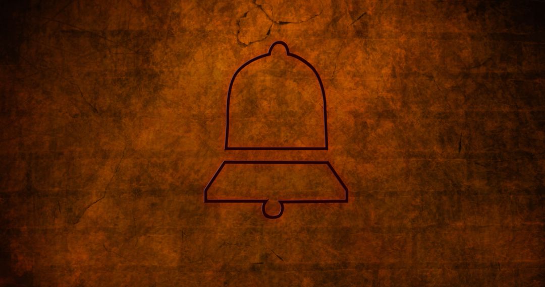 Digital Notification Bell Icon on Grunge Background - Free Images, Stock Photos and Pictures on Pikwizard.com