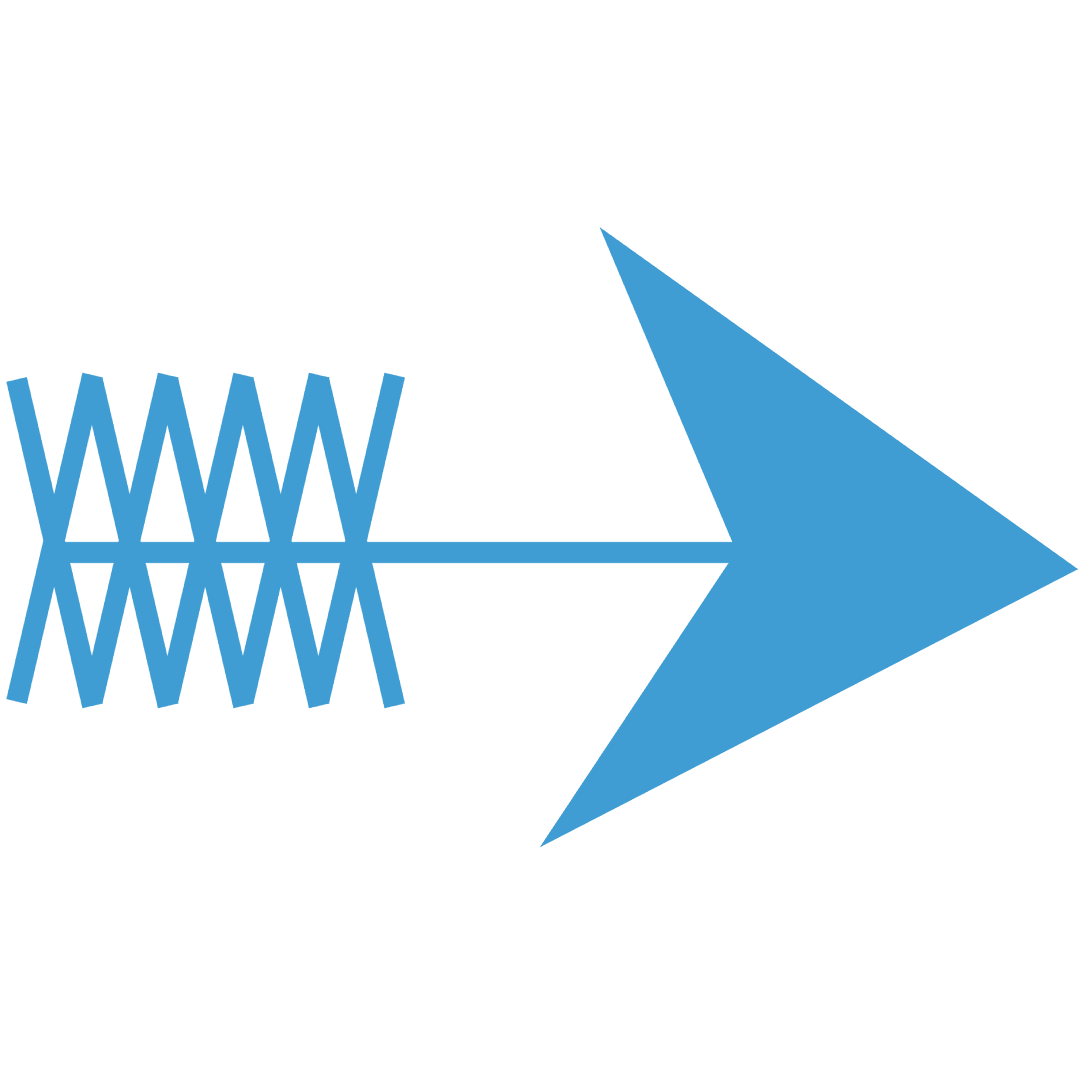 Blue Digital Arrow on Transparent Background for Direction Concepts