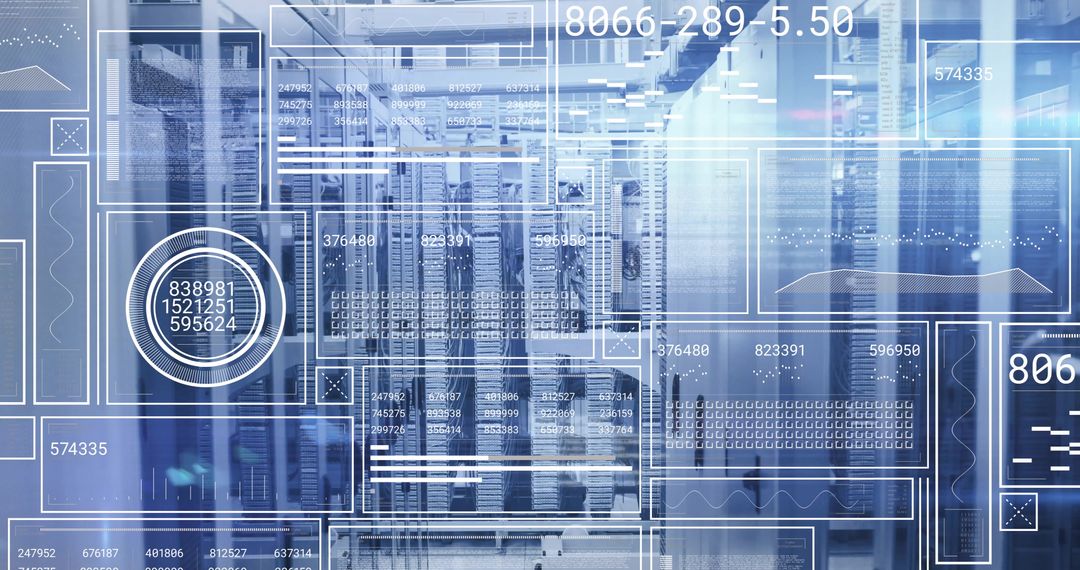 Futuristic Data Interface in Server Room