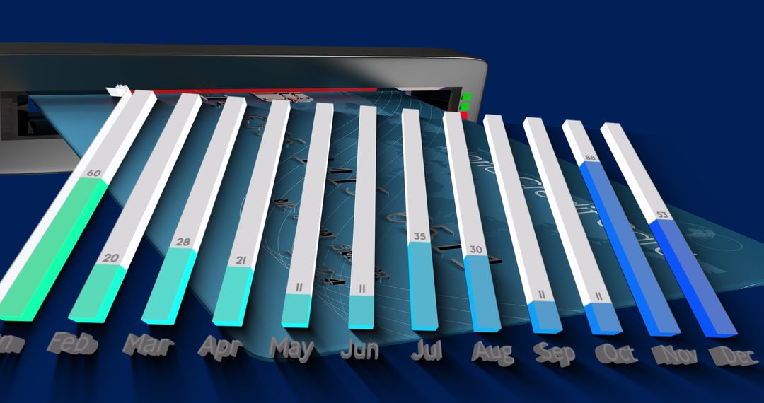 Futuristic Enhanced Bar Chart Displaying Monthly Data Trends