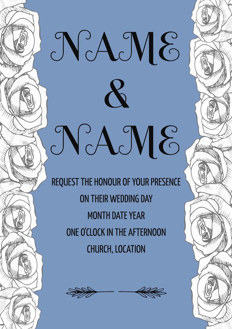 Elegant Rose-Themed Wedding Invitation Template for Traditional Ceremonies - Download Free Stock Templates Pikwizard.com