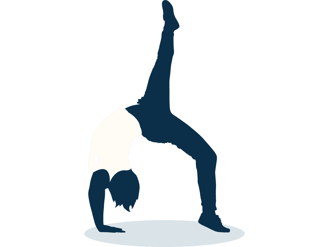 Silhouetted Woman Stretching on Transparent Background