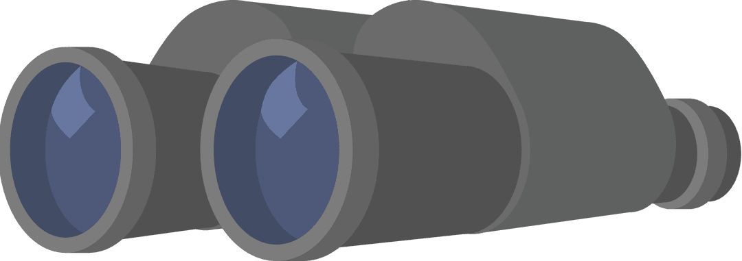 Digital Gray Binoculars Illustration on Transparent Background