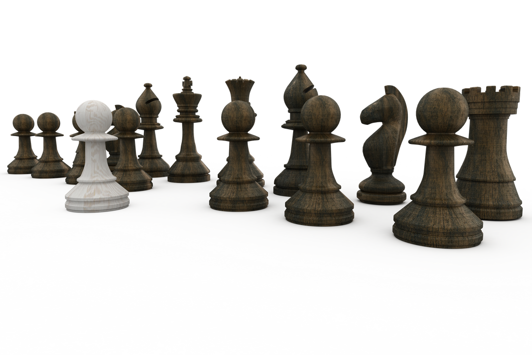 White Transparent Pawn Surrounded by Black Chess Pieces on White Background - Download Free Stock Images Pikwizard.com