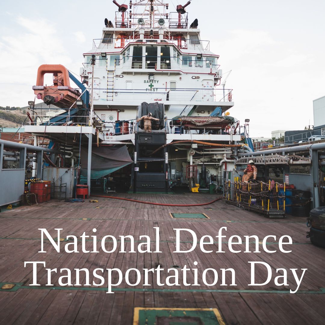 Container Ship Celebrating National Defence Transportation Day at Dockyard